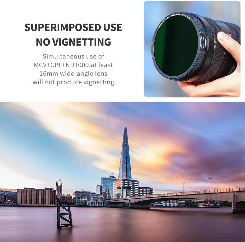 77mm Magnetic Lens Filter Kit with MCUV CPL ND1000 Magnetic Adapter Ring S10012