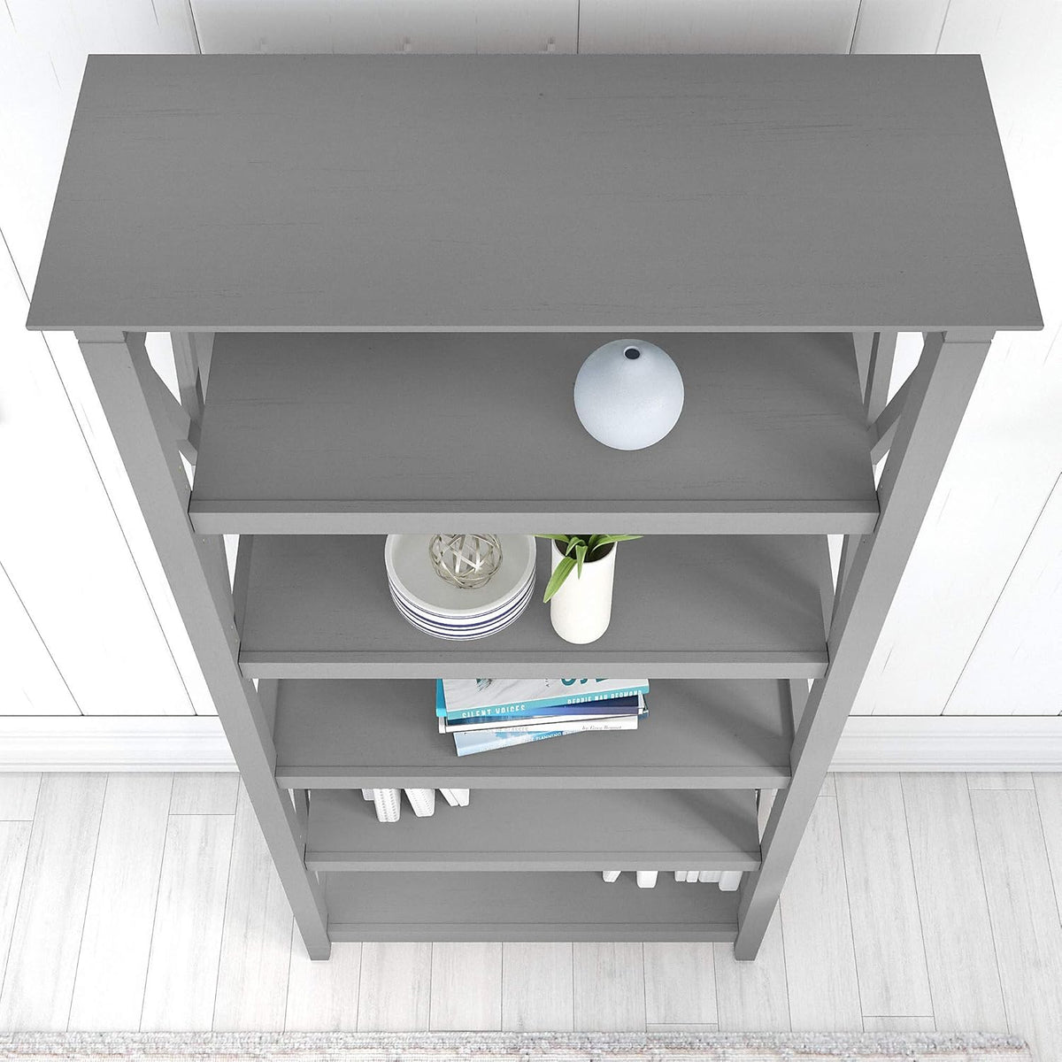 Tall 5 Shelf Bookcase, Cape Cod Gray P968