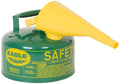 1 Gallon Metal Safety Can with Funnel, Green, Pack of 2 F280