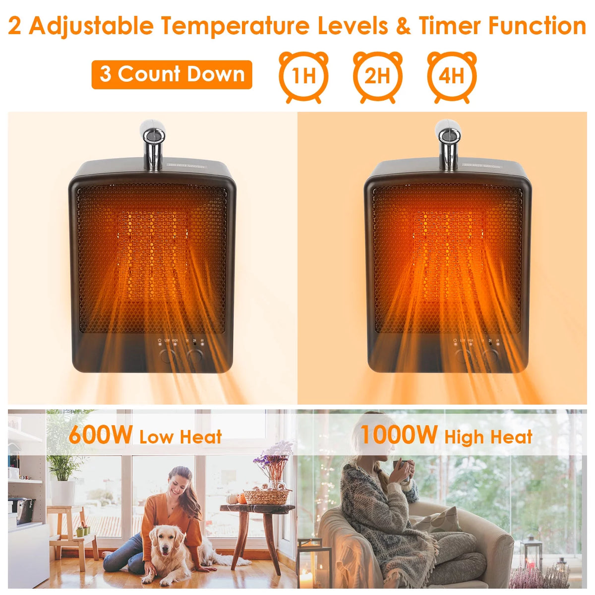 1000W Portable Ceramic Space Heater T403