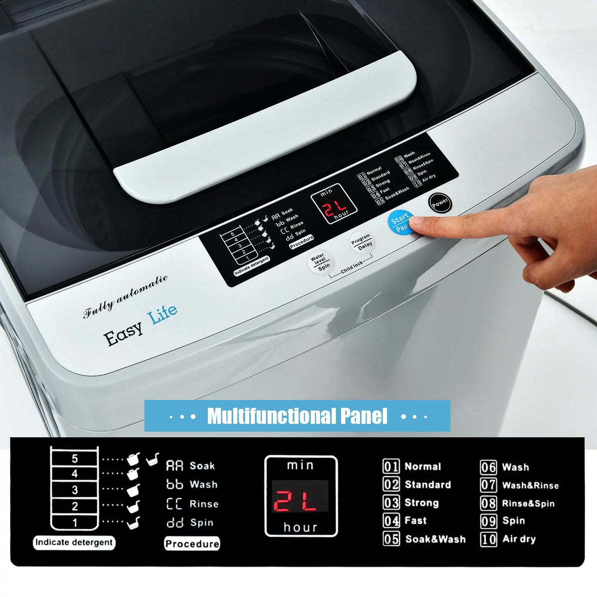8.8lbs Portable Automatic Washing Machine U51310