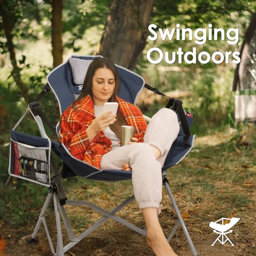 Oversized Hammock Camping Chair with Adjustable Backrest Blue D603