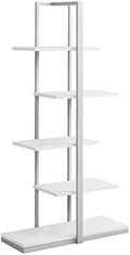 White 5 Shelf Metal Bookcase C7992