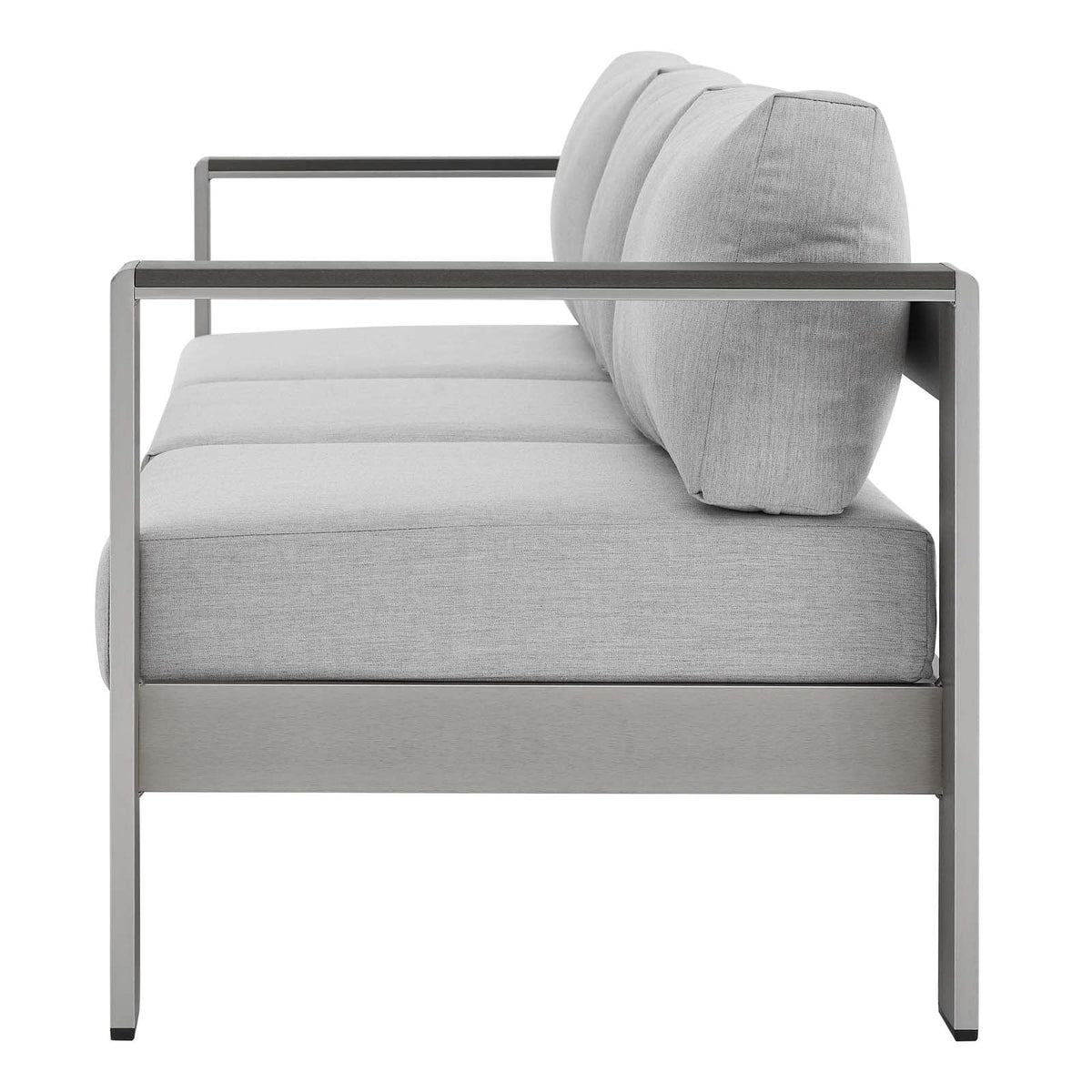 Silver Grey Modern Outdoor Sectional Sofa Chair Table Set L347